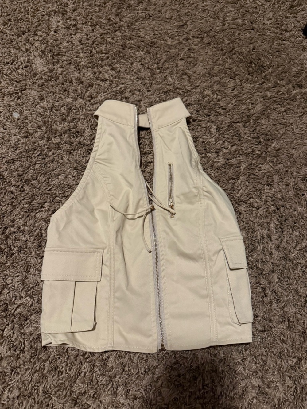 Cream Zip Vest